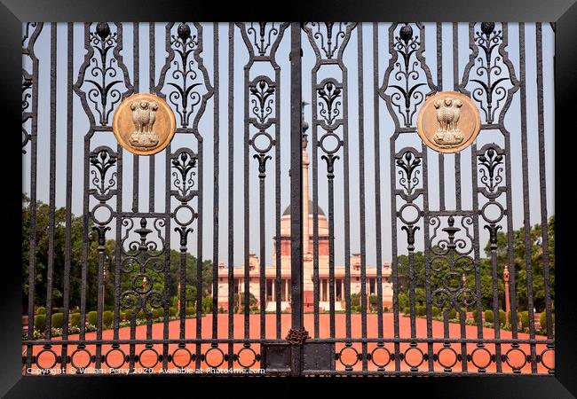 Rashtrapati Bhavan The Iron Gates Official Residence President N Framed Print by William Perry