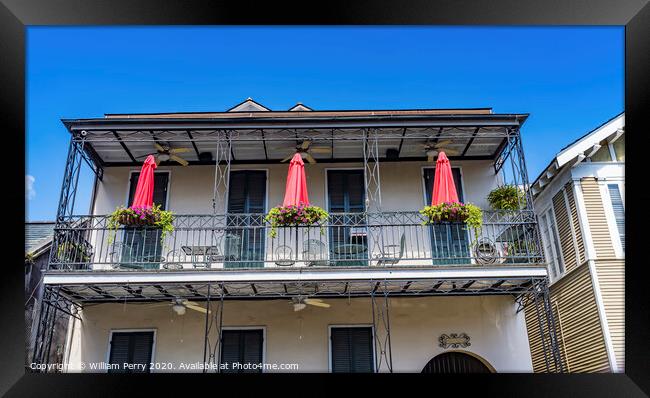 French Quarter Dumaine Street New Orleans Louisiana Framed Print by William Perry