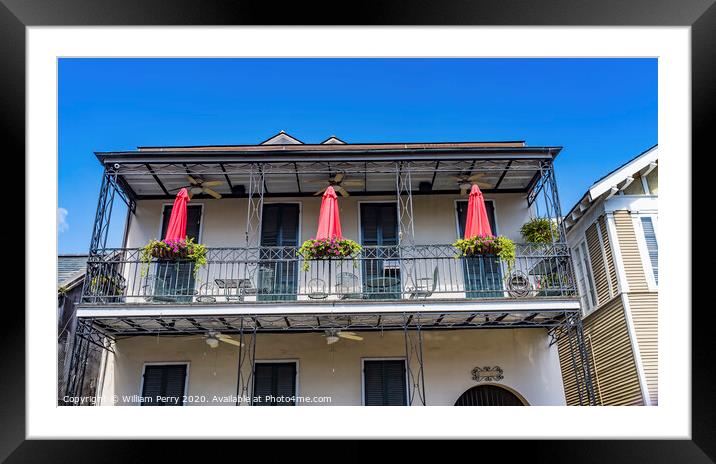 French Quarter Dumaine Street New Orleans Louisiana Framed Mounted Print by William Perry