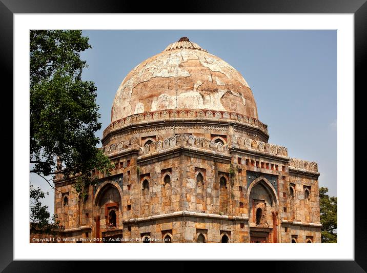 Bara Gumbad Tomb Lodi Gardens New Delhi India Framed Mounted Print by William Perry