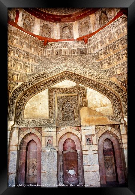 Decorations Inside Sheesh Shish Gumbad Tomb Lodi Gardens New Del Framed Print by William Perry