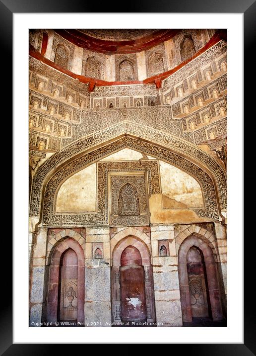 Decorations Inside Sheesh Shish Gumbad Tomb Lodi Gardens New Del Framed Mounted Print by William Perry