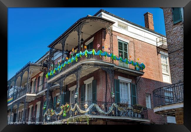 Old Building French Quarter Dumaine Street New Orleans Louisiana Framed Print by William Perry