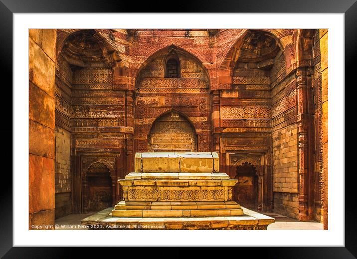 Iltumish Tomb Qutab Minar New Delhi India Framed Mounted Print by William Perry