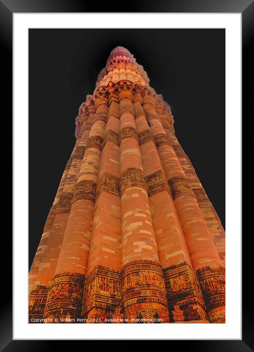 Qutab Minar New Delhi India Framed Mounted Print by William Perry