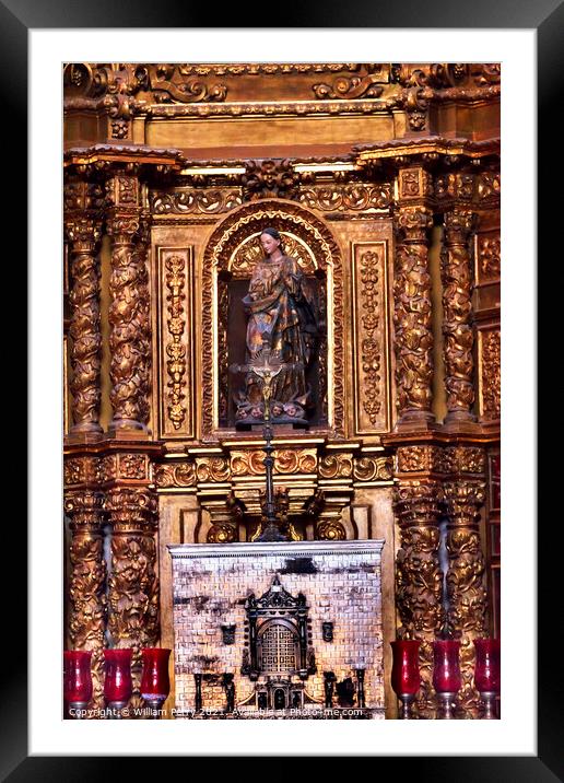 Small Chapel Altar Old Basilica Guadalupe Shrine Mexico City Mex Framed Mounted Print by William Perry
