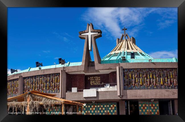 New Basilica Shrine of Guadalupe Christmas Creche Mexico City Me Framed Print by William Perry