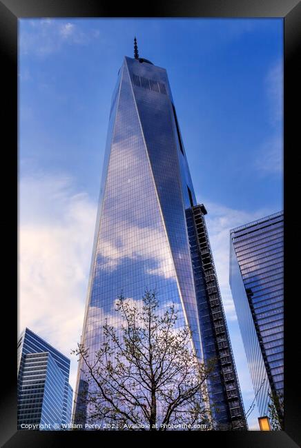 New World Trade Center Glass Building Skyscraper Reflection New  Framed Print by William Perry