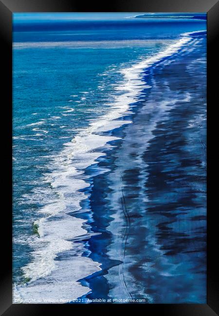 Reynisfjara Black Sand Beach Iceland Framed Print by William Perry