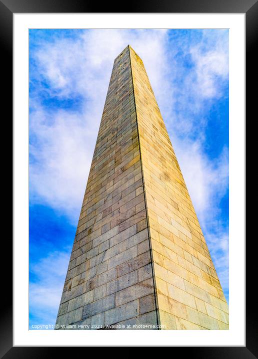 Bunker Hill Monument Boston Massachusetts Framed Mounted Print by William Perry