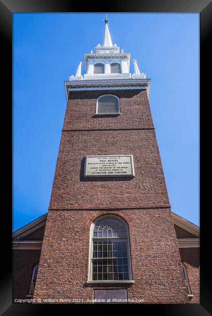 Old North Church Boston Massachusetts Framed Print by William Perry