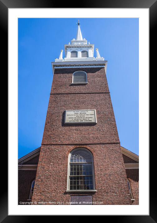 Old North Church Boston Massachusetts Framed Mounted Print by William Perry