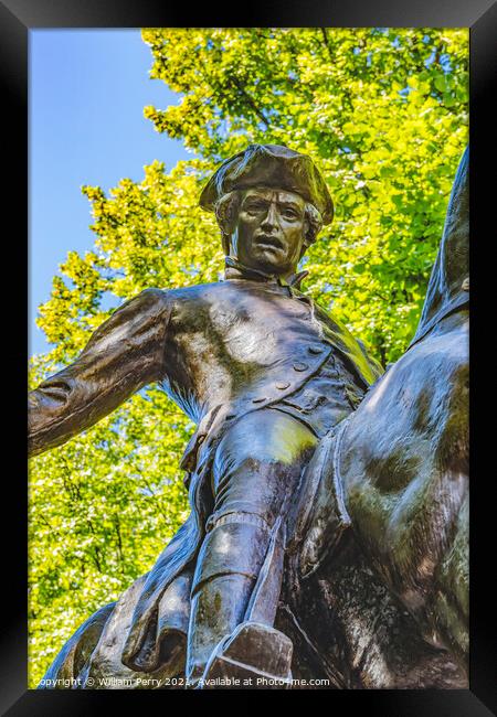 Paul Revere Statue Boston Massachusetts Framed Print by William Perry