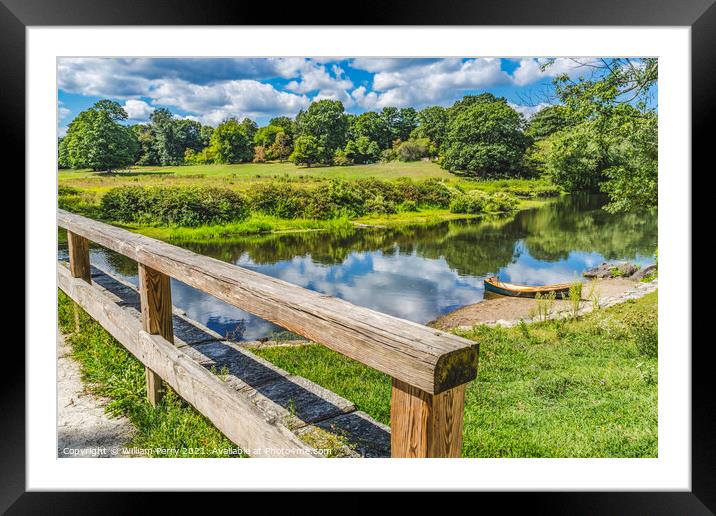 Old North Bridge Concord River American Revloution Monument Mass Framed Mounted Print by William Perry