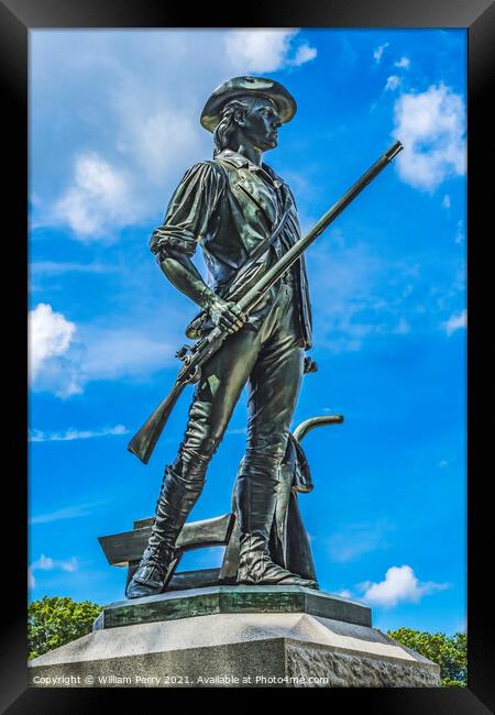 Minute Man Statue American Revloution Monument Concord Massachus Framed Print by William Perry