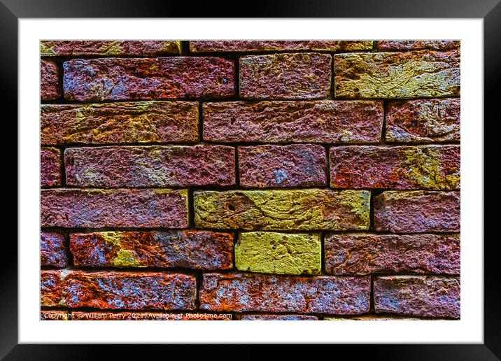 Colorful Bricks Abstract Brackground Venice Italy  Framed Mounted Print by William Perry