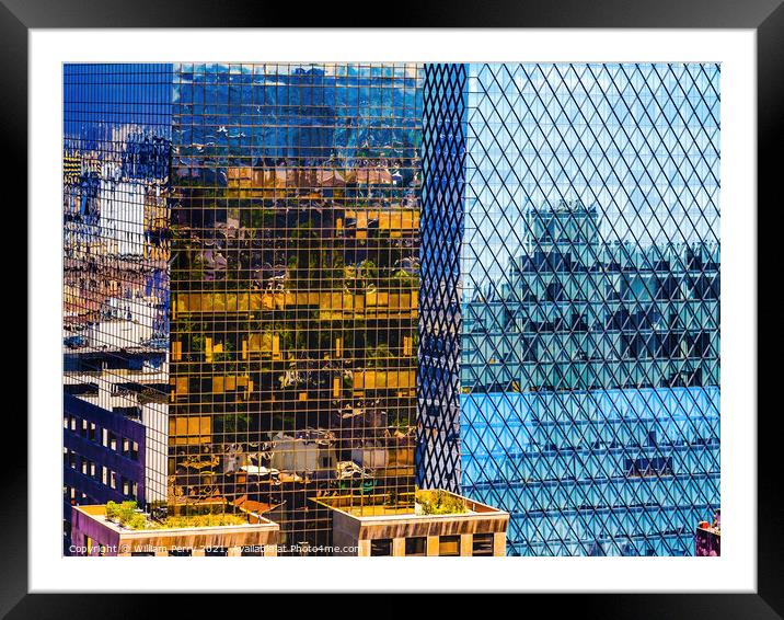 Modern Buildings Reflections Abstract Santiago Chile Framed Mounted Print by William Perry