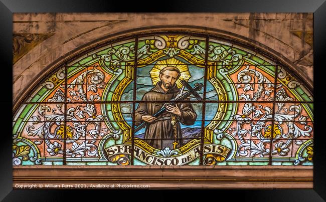 Saint Francis Stained Glass Metropolitan Cathedral Basilica Sant Framed Print by William Perry