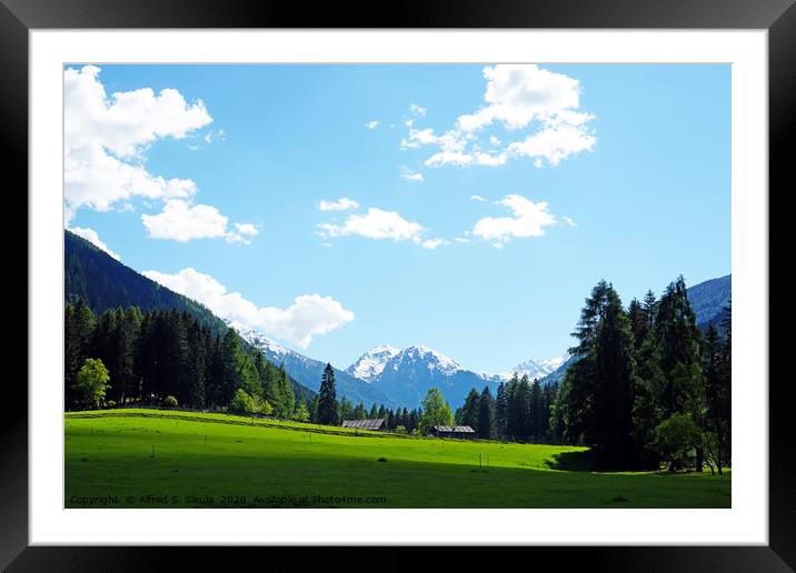 Italian Alps in the province of Trentino Framed Mounted Print by Alfred S. Sikula