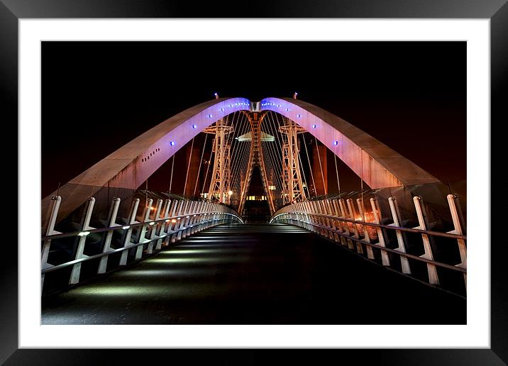 Millenium Bridge at Salford Quays Framed Mounted Print by Wayne Molyneux