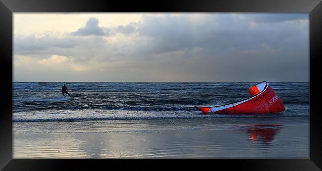 Ainsdale Kite Surfer Framed Print by Wayne Molyneux