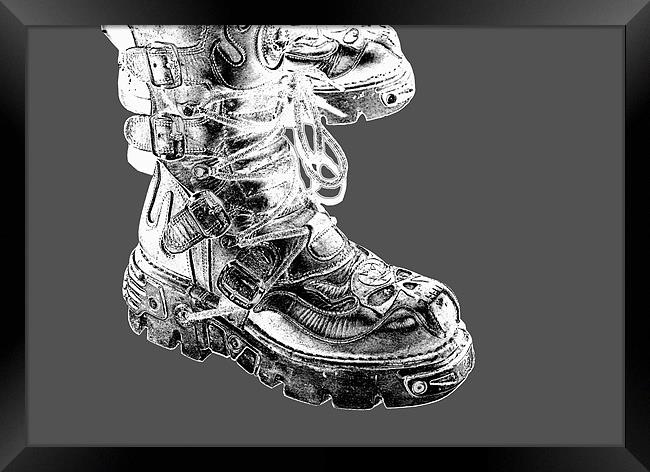 Heavy Metal Boots Framed Print by Wayne Molyneux