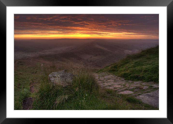 Dawn at Mam Tor Framed Mounted Print by Wayne Molyneux