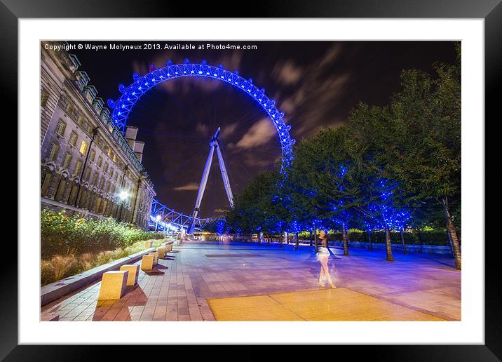 The London Eye Framed Mounted Print by Wayne Molyneux