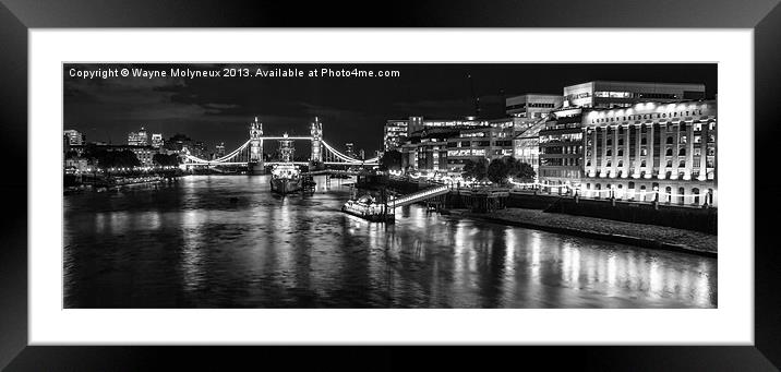 River Thames & Tower Bridge Framed Mounted Print by Wayne Molyneux