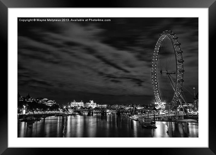 The London Eye Framed Mounted Print by Wayne Molyneux