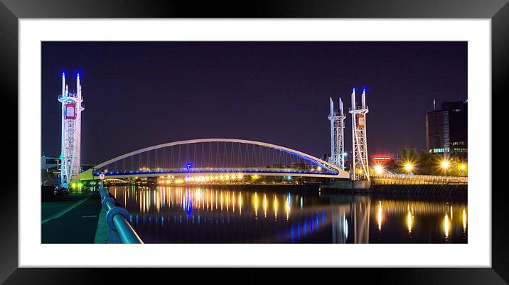 Salford Quays Millenium Bridge Framed Mounted Print by Wayne Molyneux