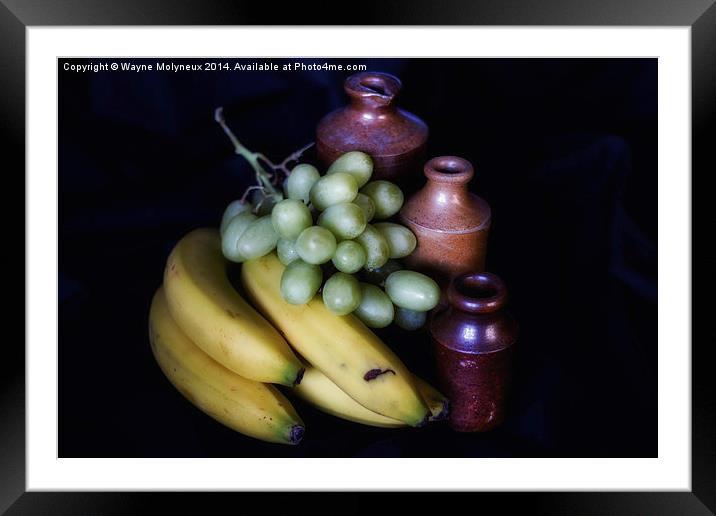 Fruits & Stone Jars Framed Mounted Print by Wayne Molyneux