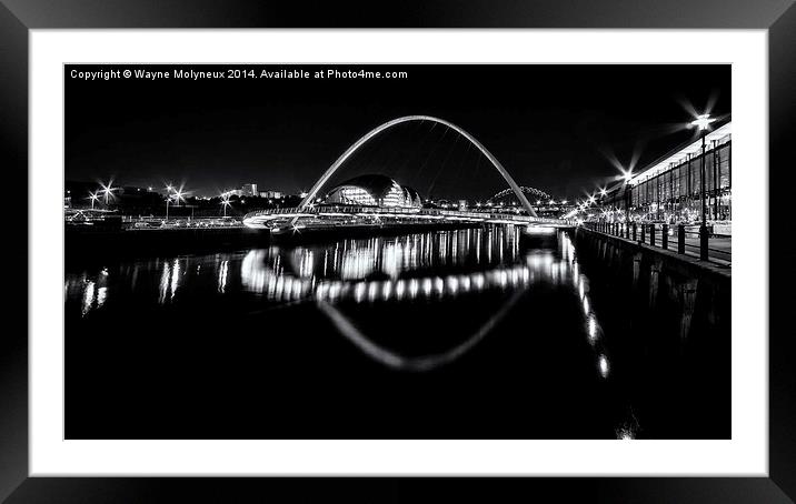 Tyne Bridges & The Sage Framed Mounted Print by Wayne Molyneux