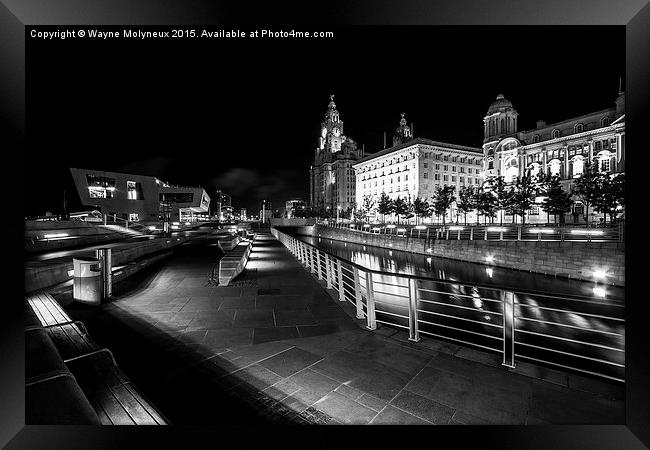 Liverpool at night Framed Print by Wayne Molyneux