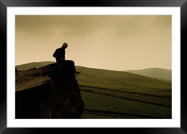 The Barefoot Climber Framed Mounted Print by Wayne Molyneux