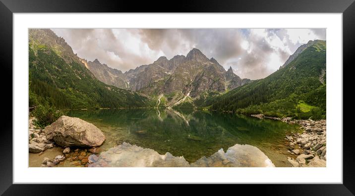 Tatra National Park, Poland. Panorama of mountains lake Morskie Oko Or Eye of the Sea In autumn. Beautiful Tatras Landscape. Framed Mounted Print by Arpan Bhatia