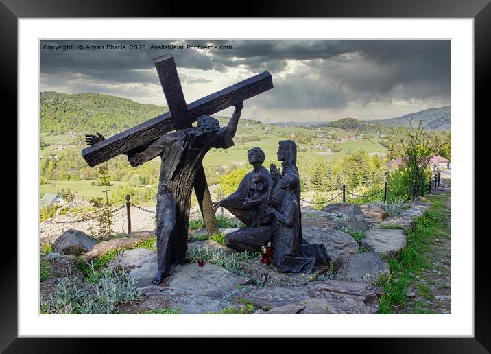 Jesus's monument in south Poland Framed Mounted Print by Arpan Bhatia