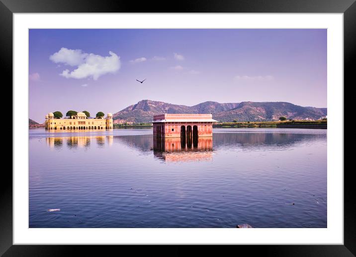 Wide angle shot of Jal mahal (Water Palace) agains Framed Mounted Print by Arpan Bhatia