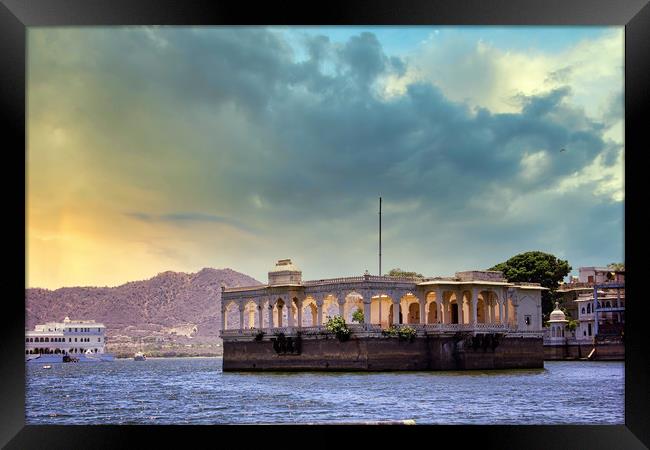 Udaipur, India : Architecture built within Lake Pi Framed Print by Arpan Bhatia
