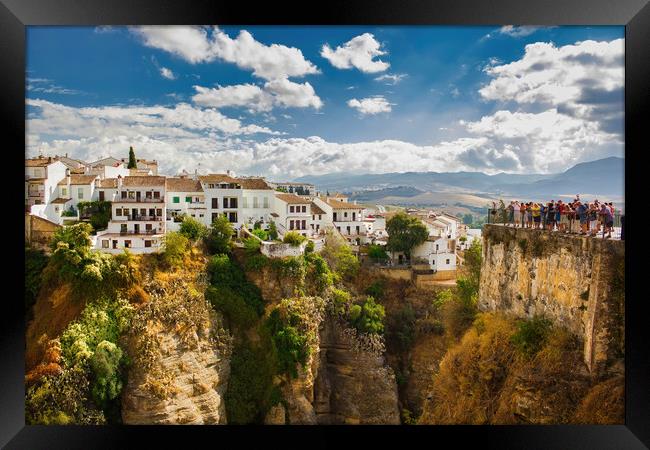 Ronda, Spain -  Wide angle view of famous Ronda vi Framed Print by Arpan Bhatia