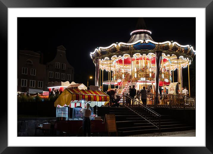 Gdansk, North Poland : Night photography of illumi Framed Mounted Print by Arpan Bhatia