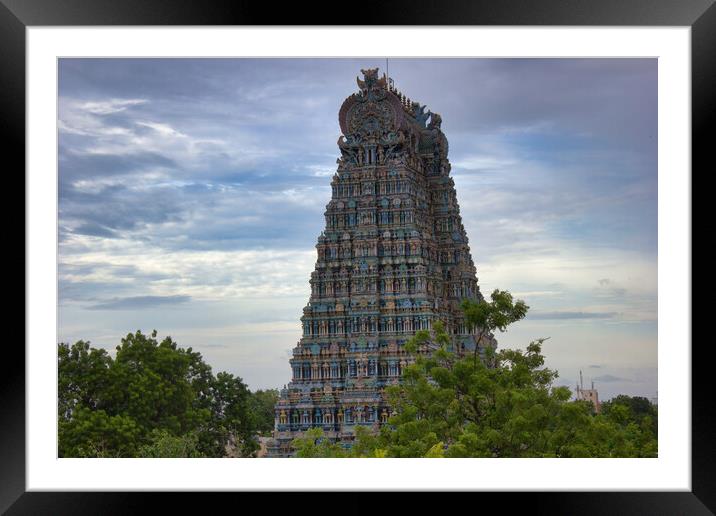 Panoramic shot of the Sri Meenakshi temple, Madurai, Tamil Nadu, India Framed Mounted Print by Arpan Bhatia