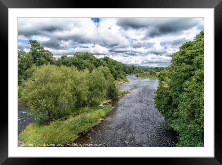 The River Wye at Hay on Wye, Wales Framed Mounted Print by Adele Loney