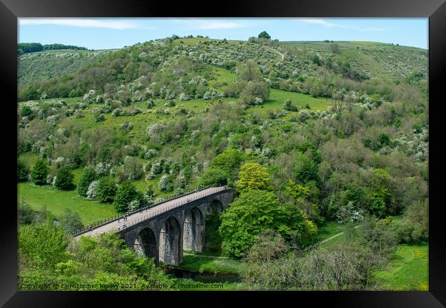 Monsal Viaduct and Dale Framed Print by Christopher Keeley