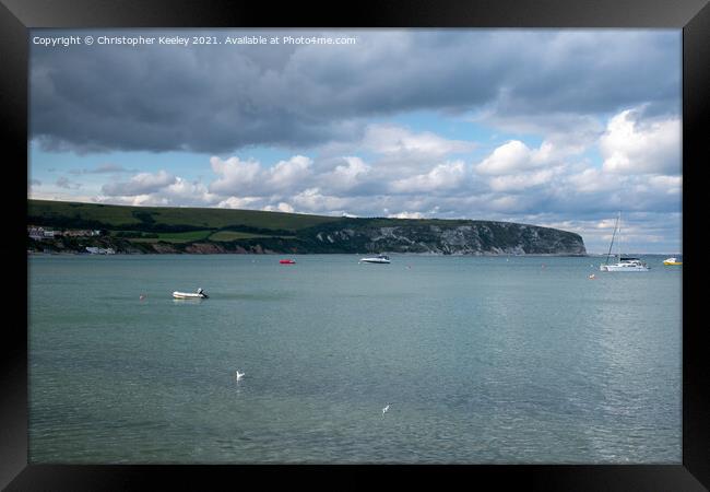 Swanage harbour Framed Print by Christopher Keeley