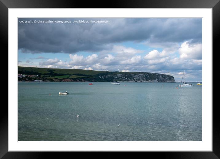 Swanage harbour Framed Mounted Print by Christopher Keeley