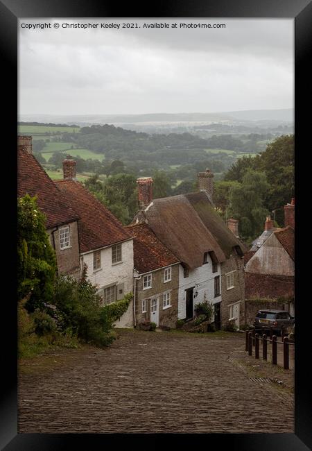Gold Hill in Shaftesbury, Dorset Framed Print by Christopher Keeley