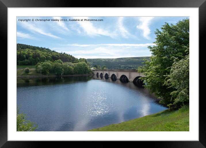 Majestic Ashopton Viaduct in Ladybower Reservoir Framed Mounted Print by Christopher Keeley