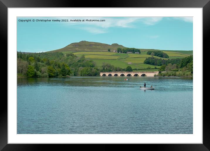 Boat on Ladybower Reservoir Framed Mounted Print by Christopher Keeley