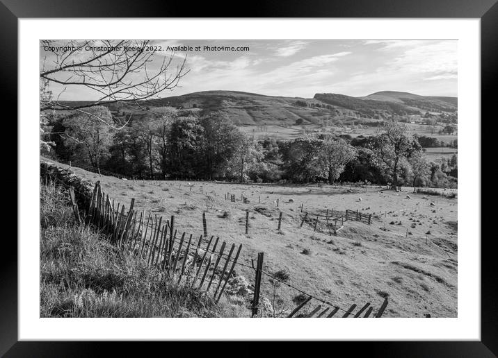 Peak District in monochrome Framed Mounted Print by Christopher Keeley